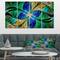 Designart - Blue Green Fractal Flower Petals - Abstract Canvas Art Print